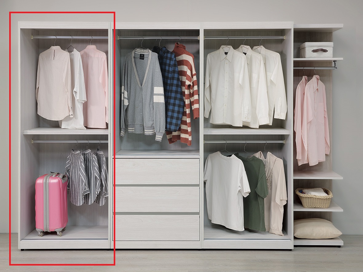 科琳2.7尺雙吊推門衣櫥